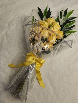 بوكية ورد مع دبدوب صغير